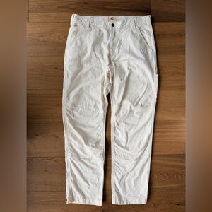 Carhartt Off White Relaxed Fit Double Knee Work Pants Canvas Duck 34x32